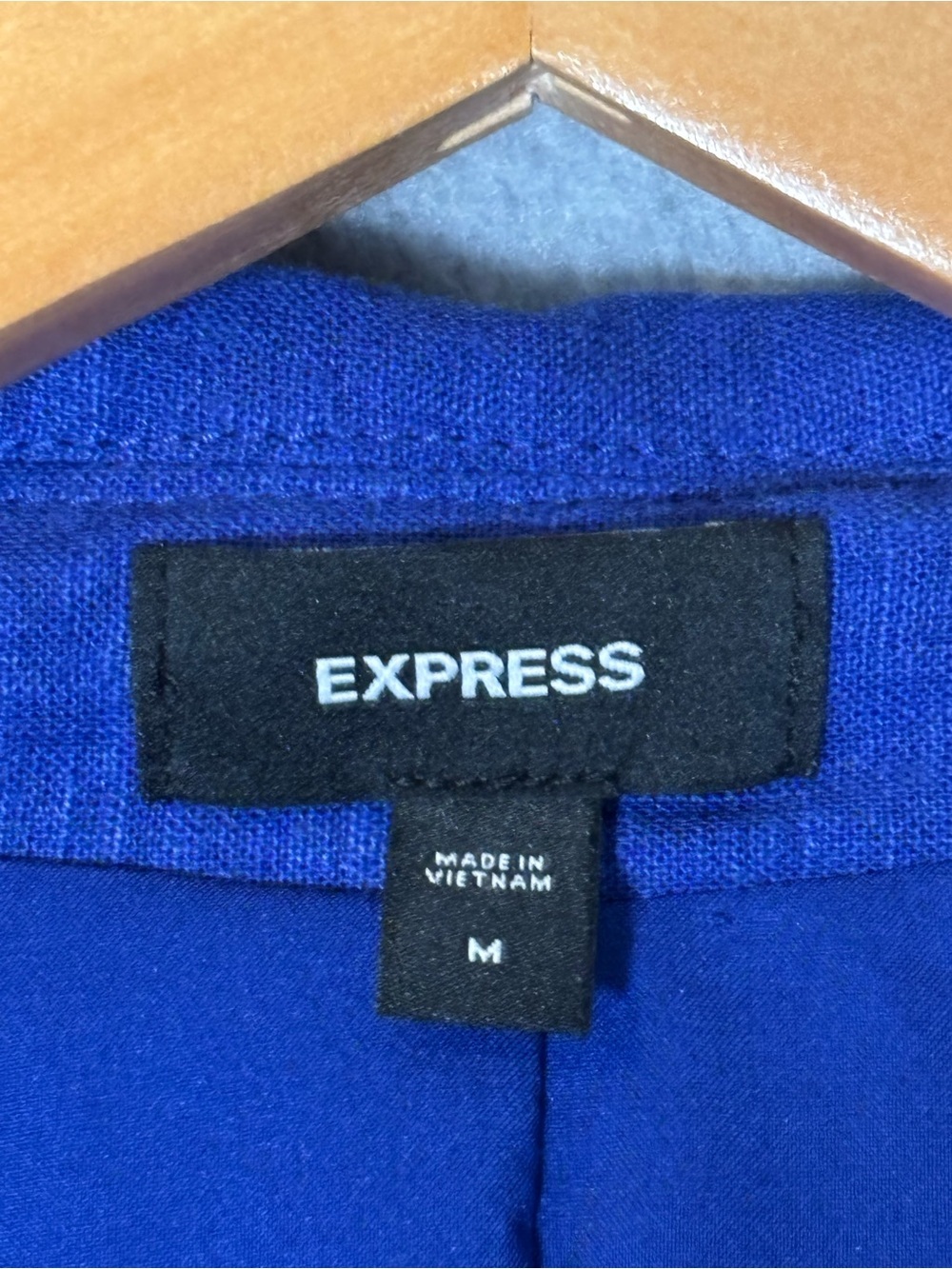 Express Linen Blend Career Office Blazer-Royal/Cobalt Blue-Women Size Medium - Picture 3 of 5